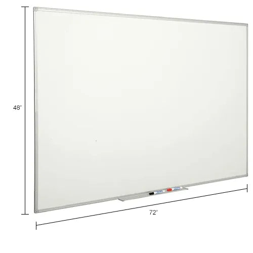 Global Industrial™ Melamine Dry Erase Whiteboard - 72"W x 48"H - Double Sided - Pack of 2
