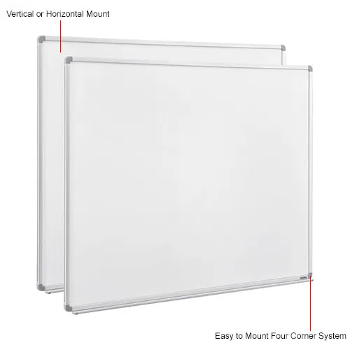 Global Industrial™ Melamine Dry Erase Whiteboard - 72"W x 48"H - Double Sided - Pack of 2