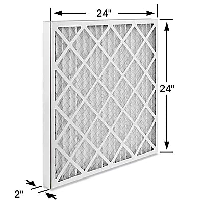 Pleated Filter, Standard Capacity, MERV 8, 24" x 24" x 2" Each 12 , 1-2 Weeks - sold per Dozen