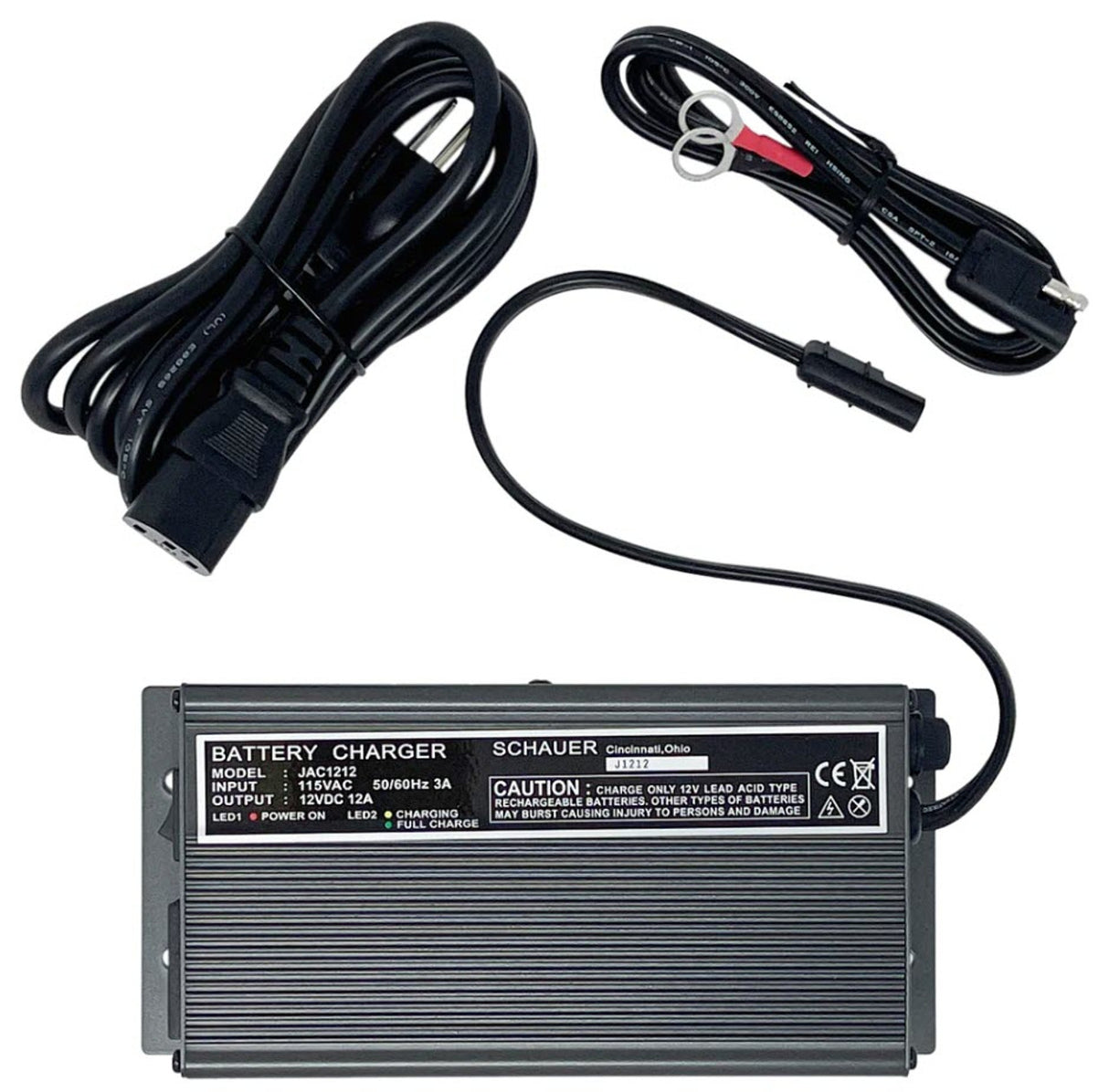 Schauer Battery Chargers, 12 Volt 12 Amp Lead Acid Battery Charger - JAC1212