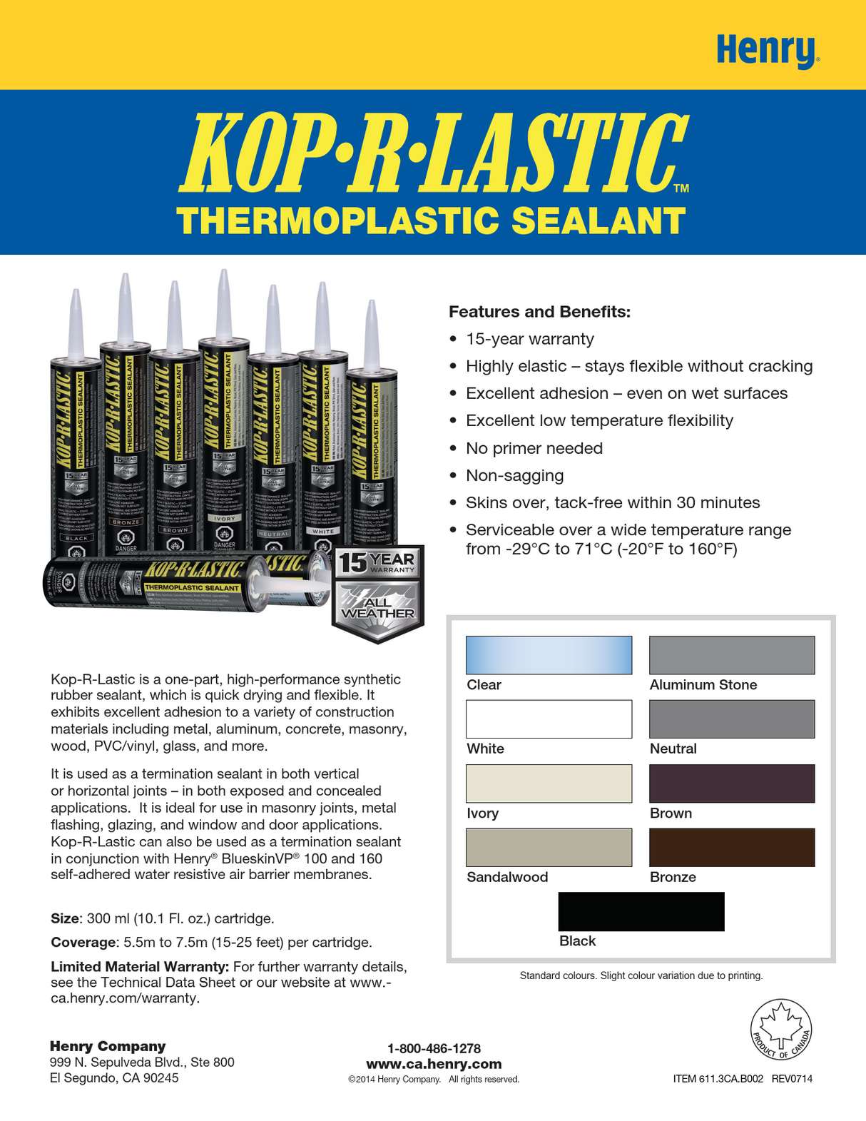 Henry Kop-R-Lastic - Thermoplastic Sealant
