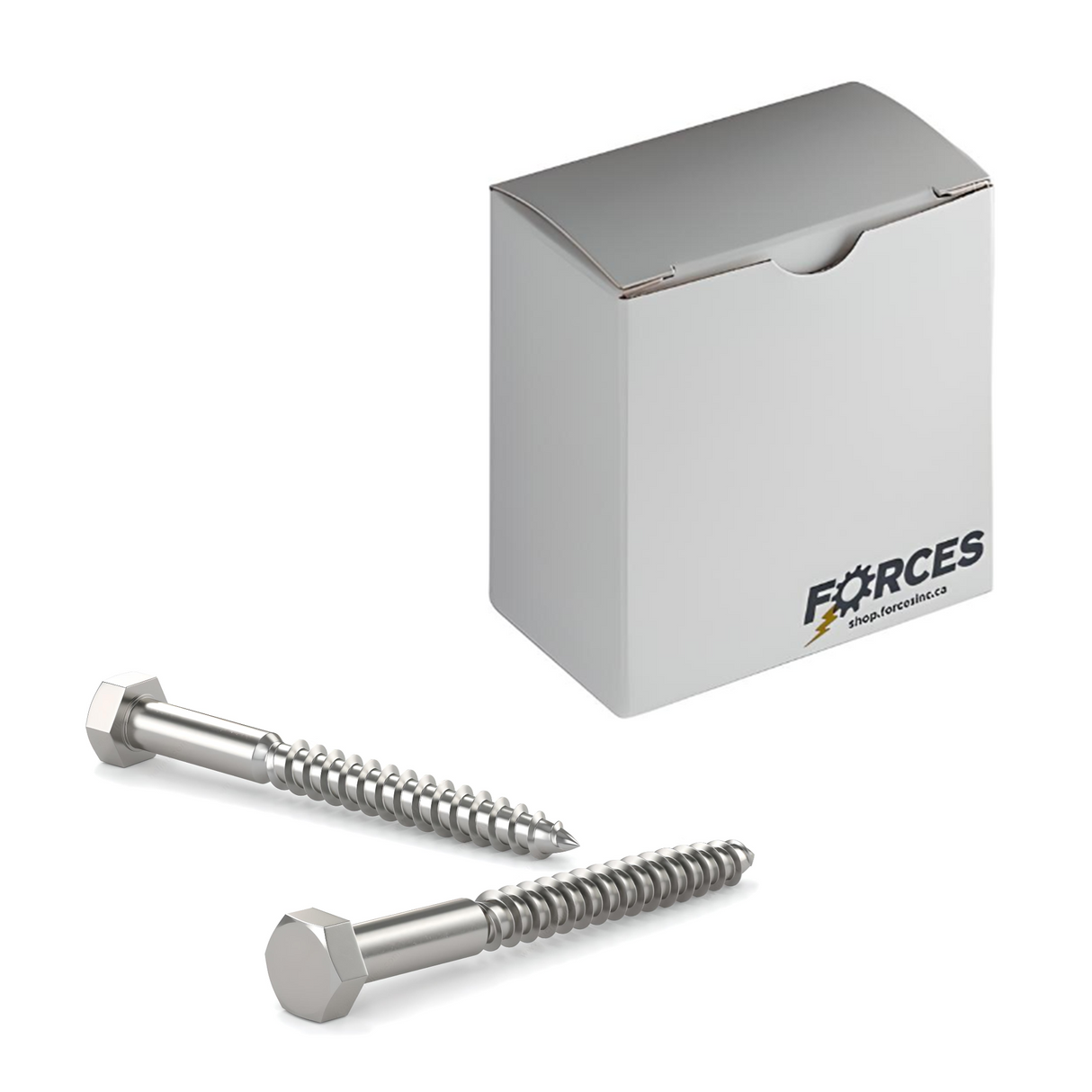 Hex Lag Screw 1/2"-6 x 2-1/2" - Stainless Steel 18-8