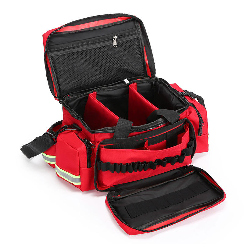Medium EMS Trauma Response Bag with Reflective Stripes, Empty