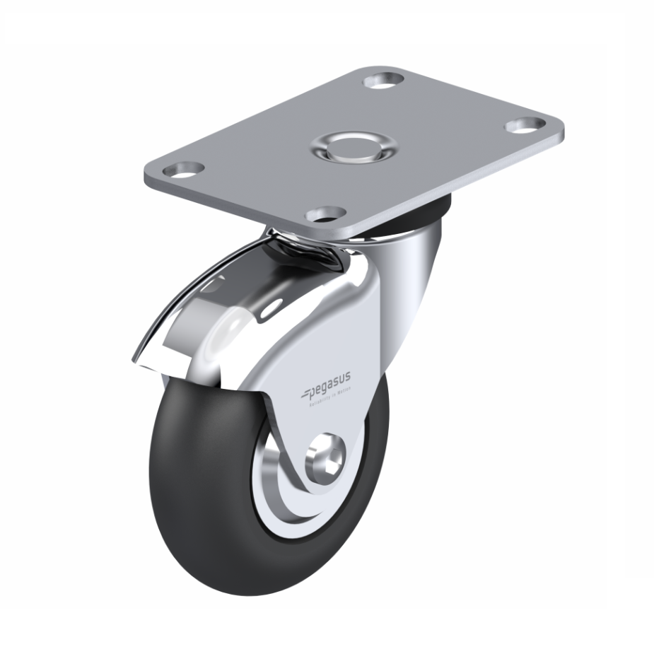 Neoprene Black Caster 3" x 1" Swivel 175 lbs Precision Ball Bearing P7/7K