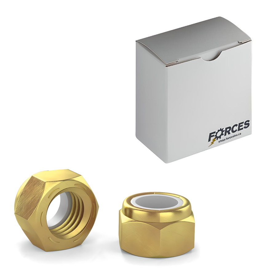 1-1/4"-12 Hex Nylon Insert Lock Nut (NM/NE) Series - Yellow Zinc Grade 8