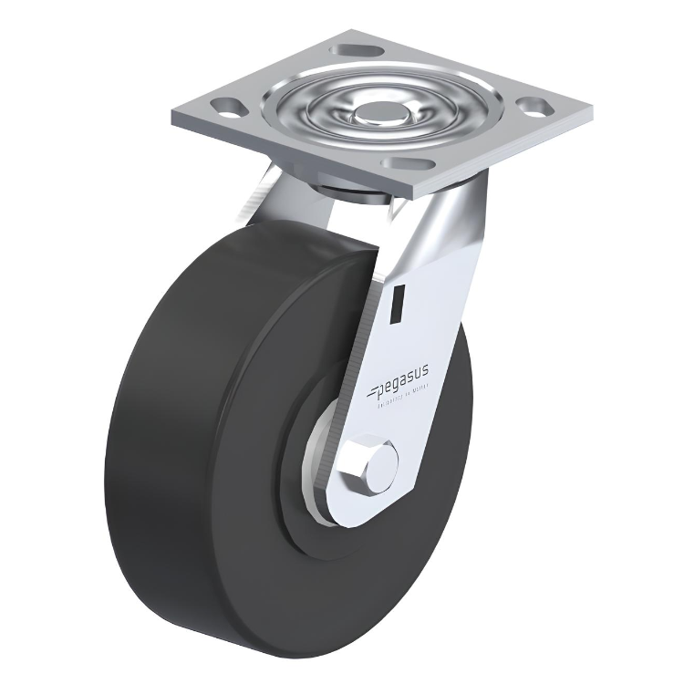 Nylon Black Caster 4" x 2" Swivel 1250 lbs Precision Ball Bearing P21 Series