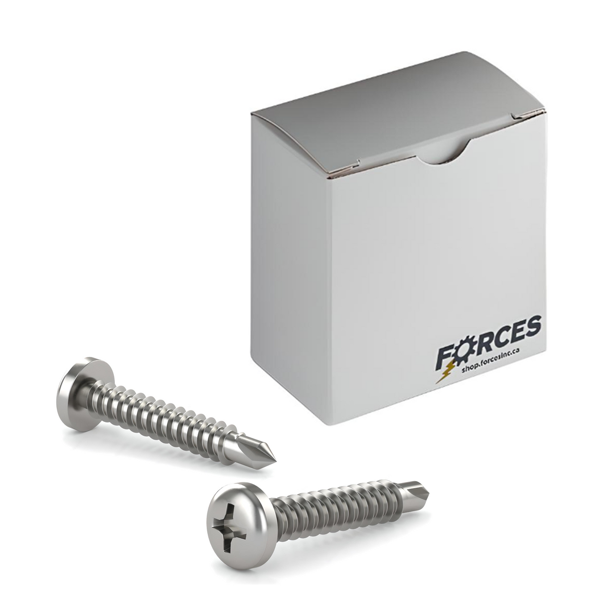 #8 x 1/2" Metal Screw Pan Head Phillips Drive #2 Self-Drilling Point - Stainless Steel 410H