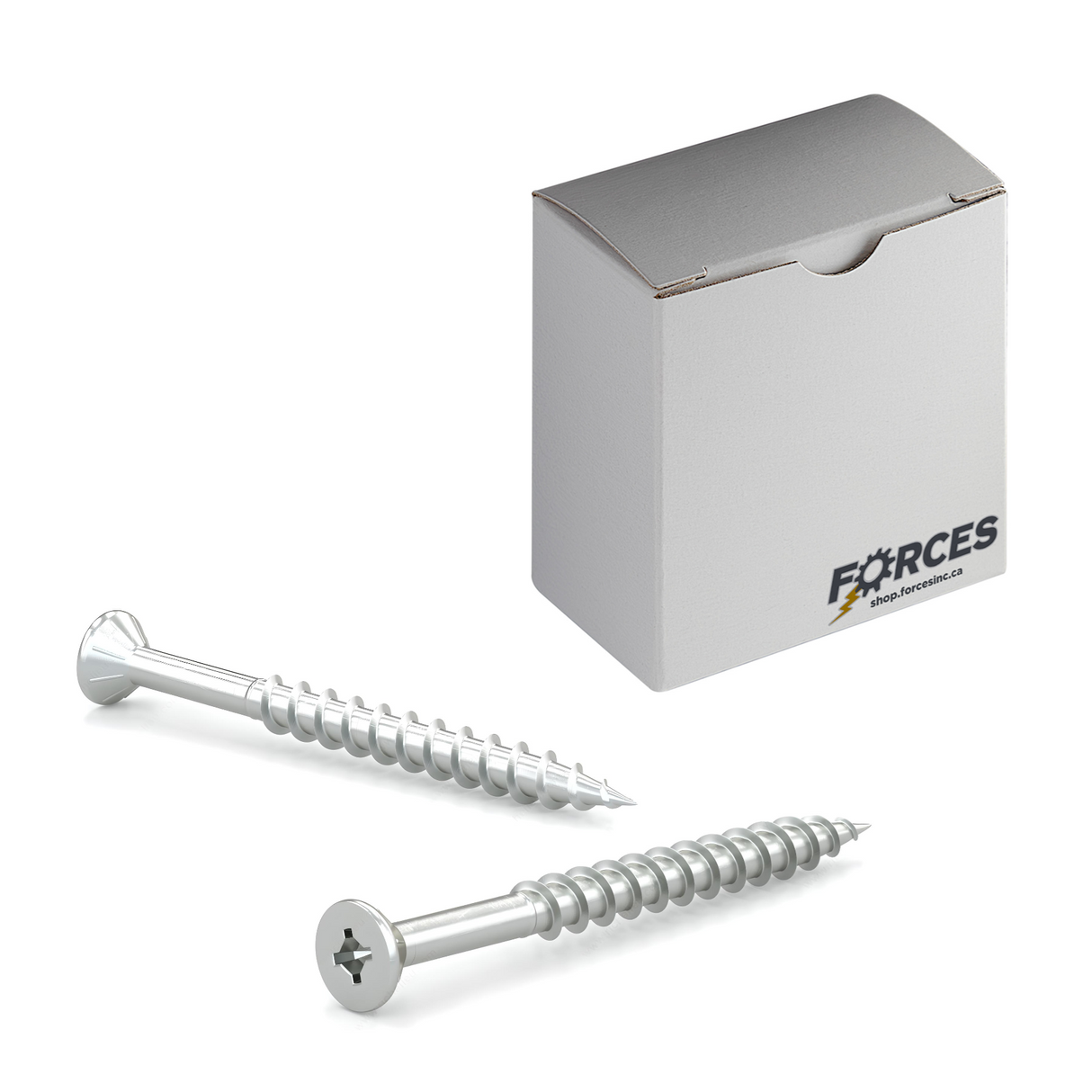#6 x 1-1/2" Wood Screws Flat Head W/ Nibs Quadrex Drive Coarse Thread Regular Point Zinc
