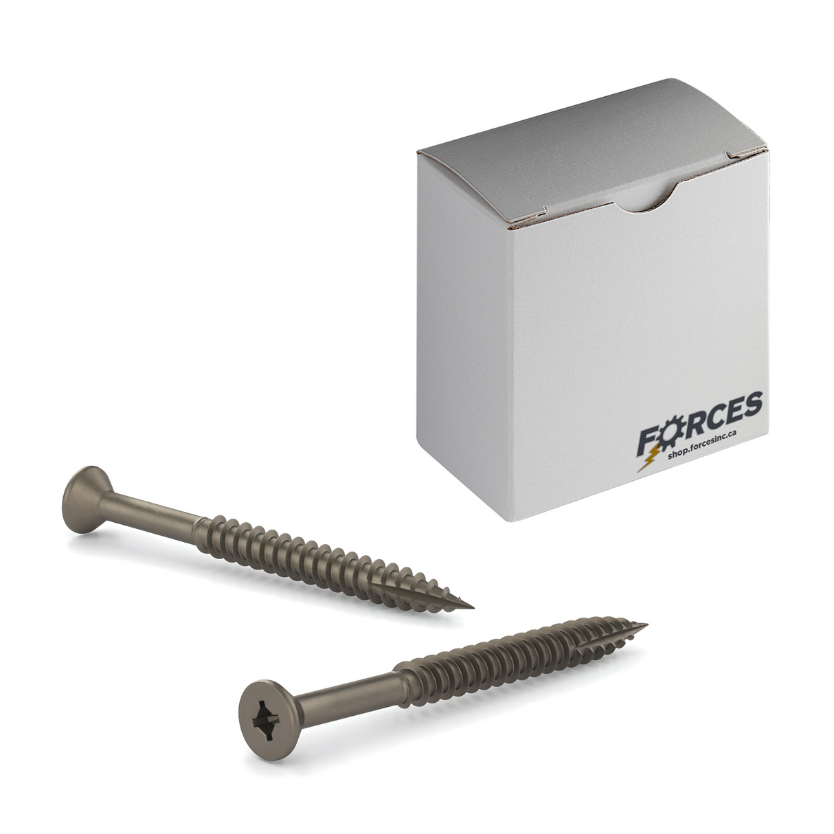 #8 x 1" Wood Screws Flat Head Quadrex Drive Twinfast Thread Type 17 Point Plain Steel