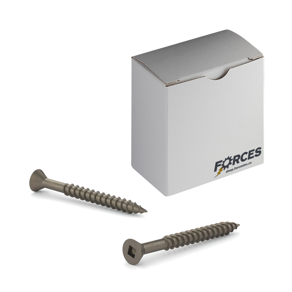 #8 x 2" Wood Screws Flat Head Square Drive Coarse Thread Regular Point Plain Steel