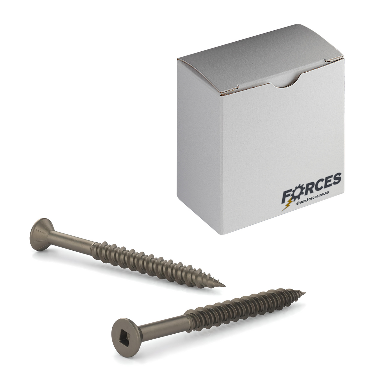 #8 x 2-1/2" Wood Screws Flat Head W/ Nibs Square Drive Hi-Low Thread Regular Point Plain Steel