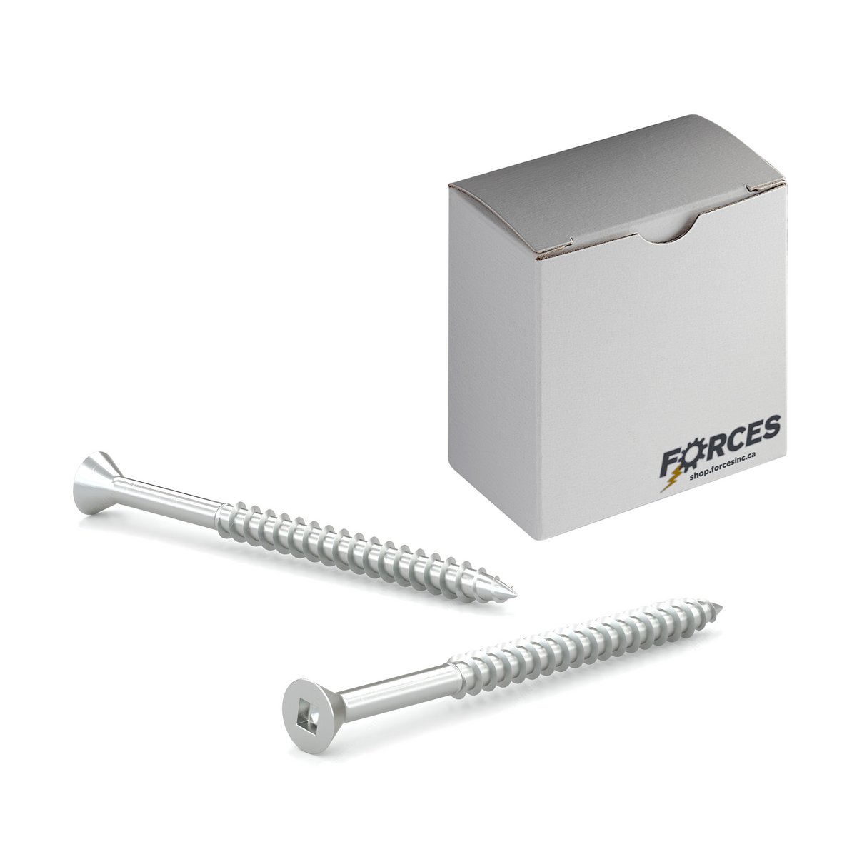 #8 x 2" Wood Screws Flat Head Square Drive Twinfast Thread Regular Point Zinc