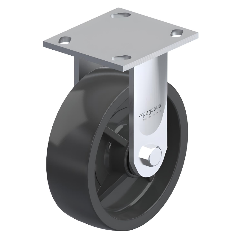 Polypropylene Black Caster 6" x 2" Rigid 700 lbs Roller Bearing P21 Series