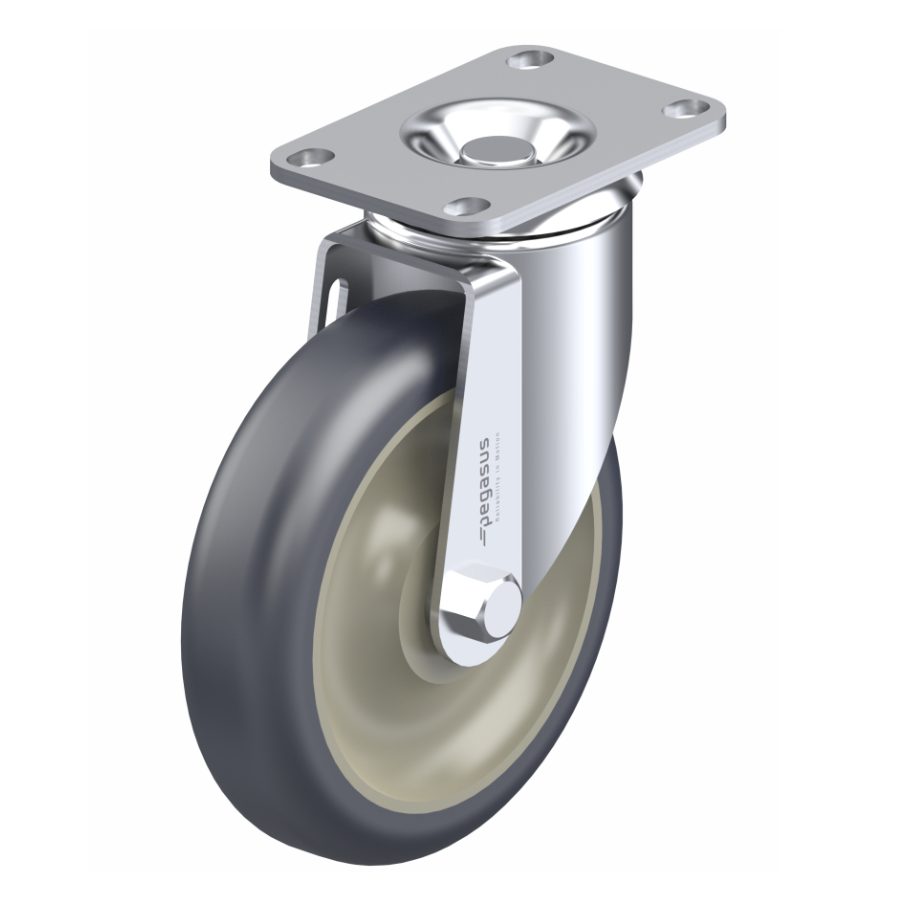 Polyurethane Grey Caster 5" x 1-1/4" Swivel 300 lbs Delrin® Bearing P12X Series