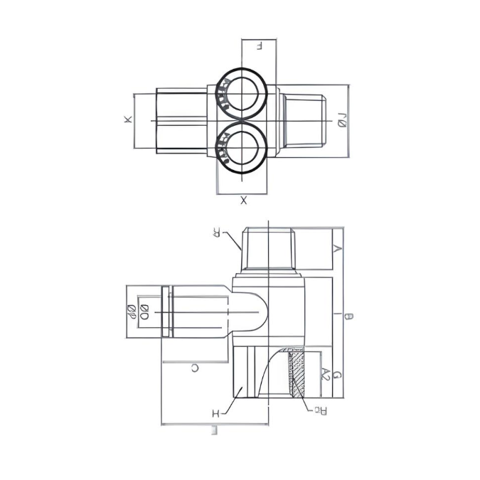 Universal Double Female Elbow 5/16" Tube x 1/4" NPT Male