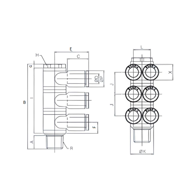 Push to Connect Triple Branch Banjo 12mm Tube x 1/2" BSPT (R) Male