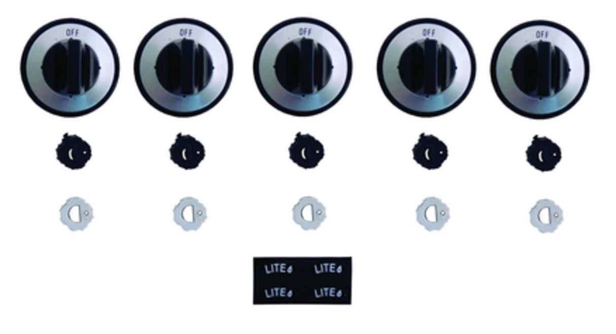 RK203 Black 5-Knob Gas Burner Kit - Oven Range Parts
