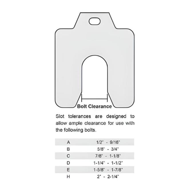 1-1/4" Slotted Shim Kit (C) 20 Per Size - Stainless Steel 304
