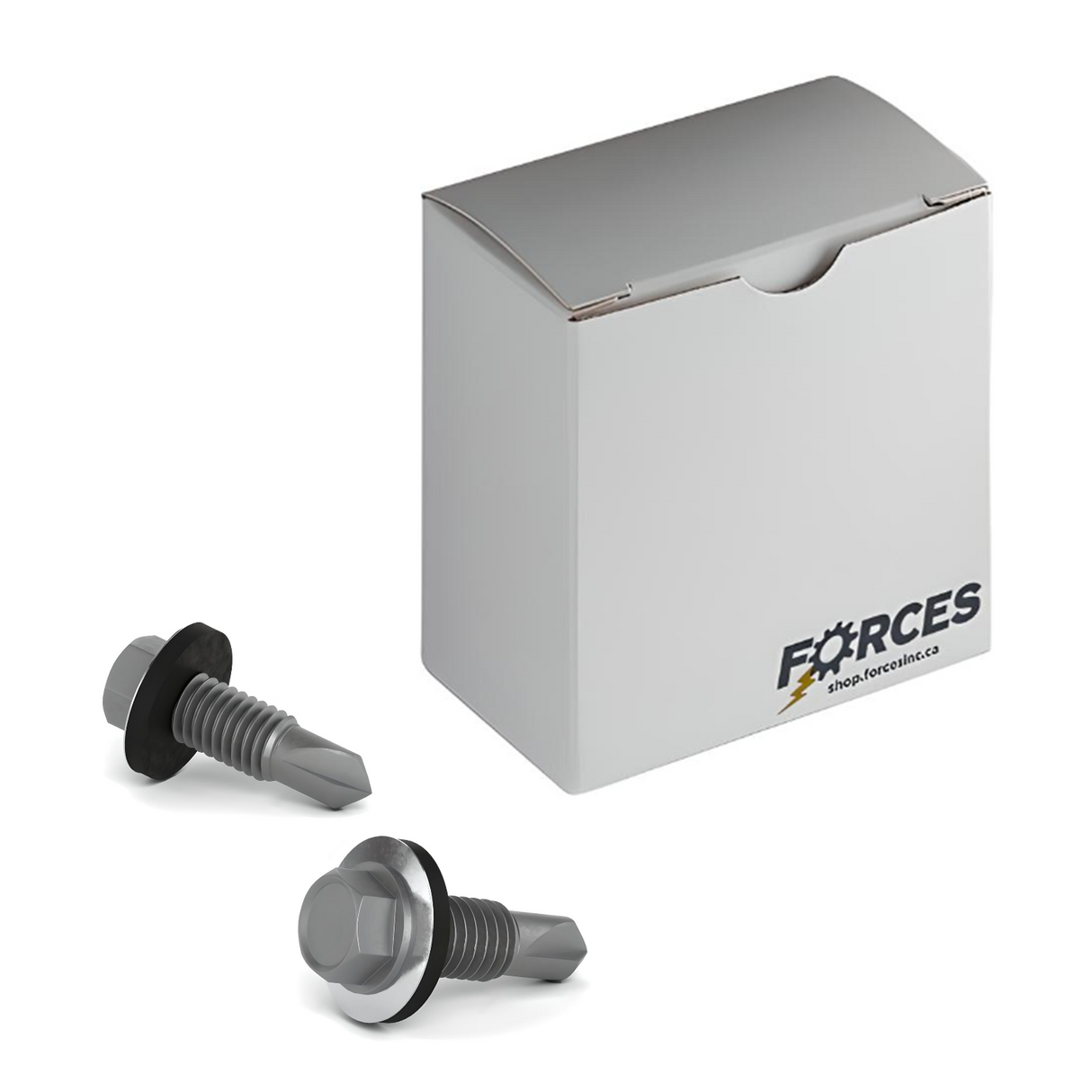 #14 x 2" Metal Roofing Screw Hex Head W/ Washer Self-Drilling TEK #3 Point - Steel Silver RUSPERT