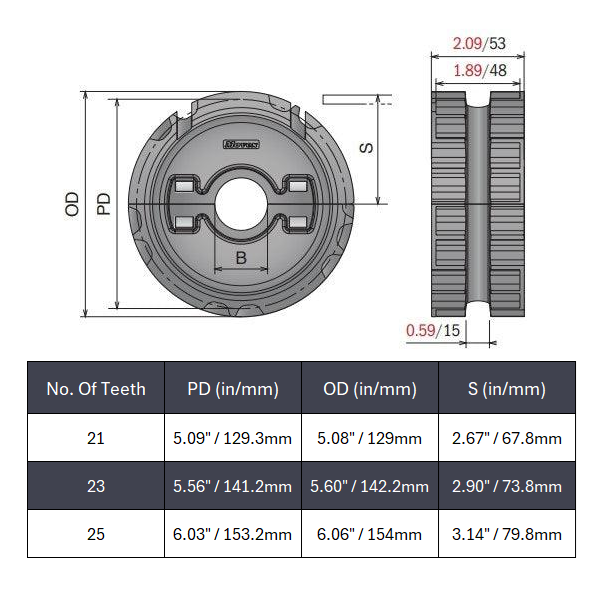 Split Idler Conveyor Sprocket (Molded) Series 820 - 1-1/2" Bore
