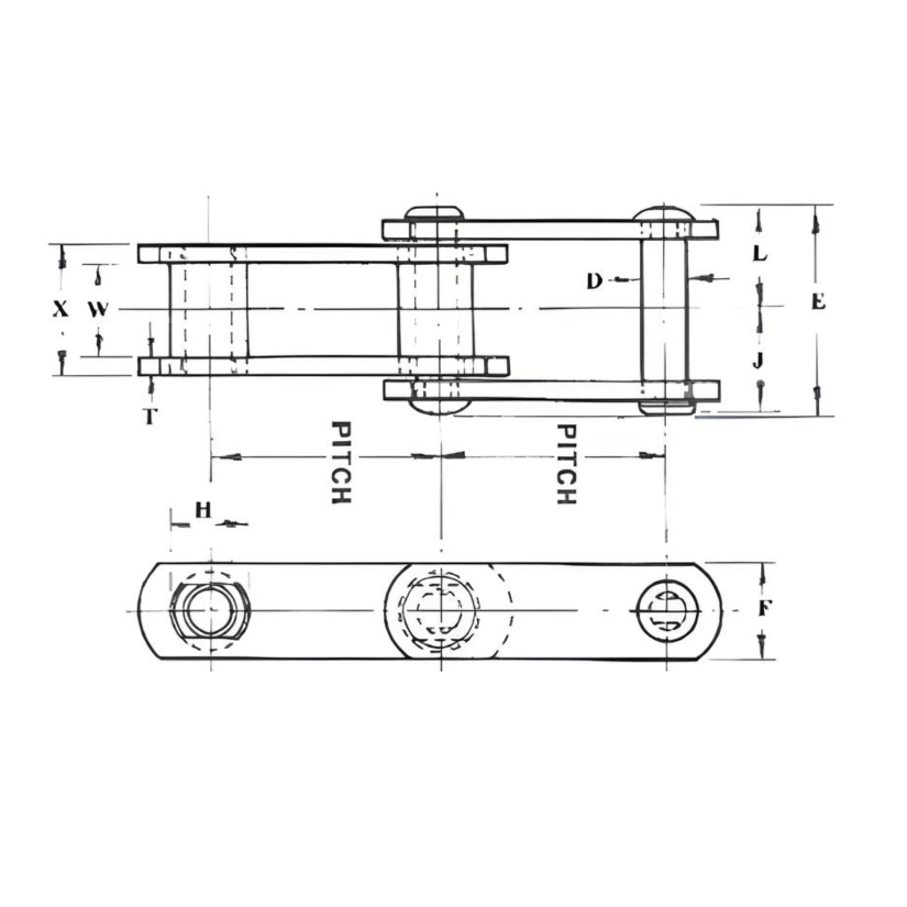 SS131 SS Class Steel Bushed Conveyor Chain - 10ft