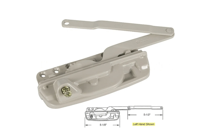 Mécanisme de fenêtre à battant Truth Hardware 50.80 à bras fendu – main gauche, bras de 5½″