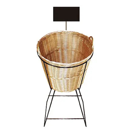 Support en métal avec panier en osier synthétique pour baguette