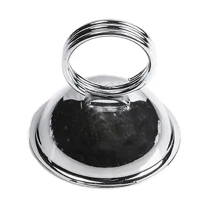 Support pour carte avec base ronde et pince en anneaux, plaqué nickel