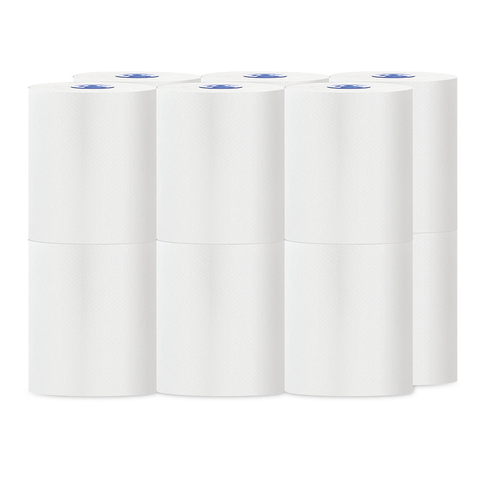 Cascades PRO Perform Roll Paper Towel, 1-Ply, White, 7.50" (190.50 mm) Width x 600 ft (182.88 m), 12 rolls/pack, Recycled, Certified