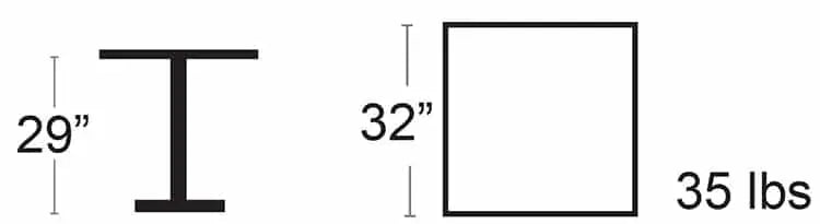 Table carrée Darwin 32″