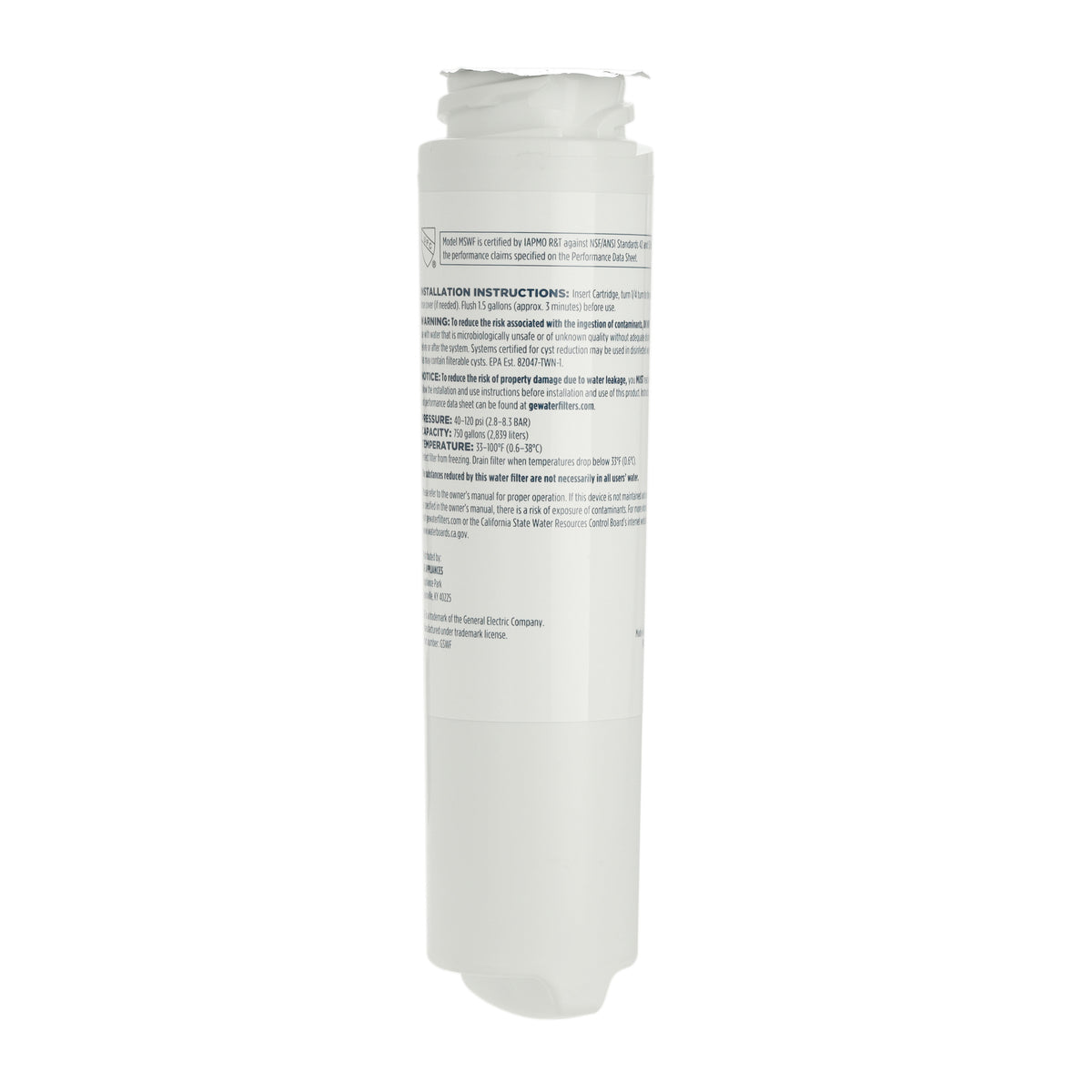 GSWF GE SmartWater Fridge Filter, Part#: WG03F00675