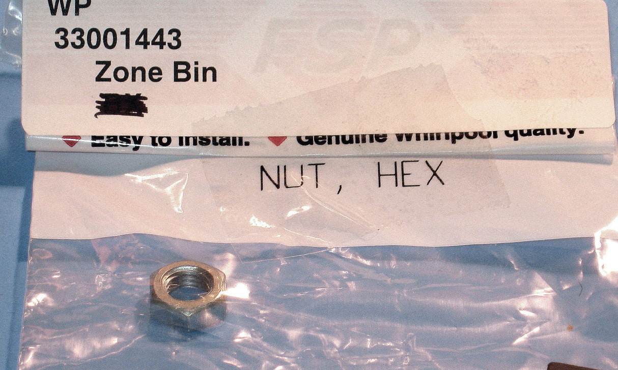 WP33001443 Hex Nut for Whirlpool Washer/Dryer Roller Shaft