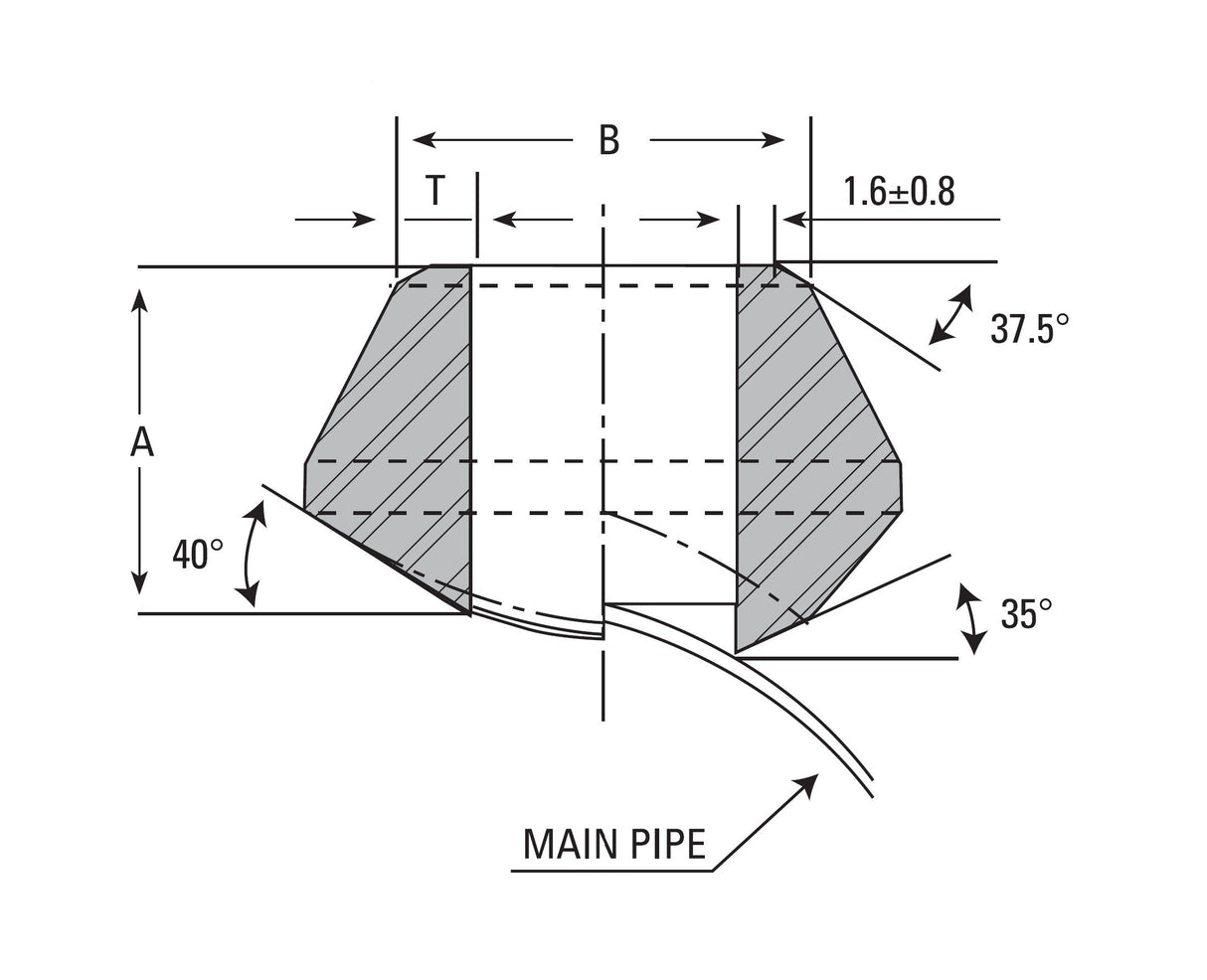 1/2" Weldolet (Buttweld Outlet) Sch 10S - SS 304/304L
