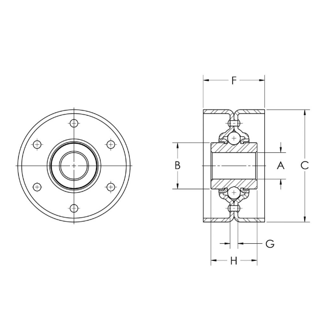 Galet tendeur de courroie droite Aetna Bearing AG2367-A Alésage .516"/.522"