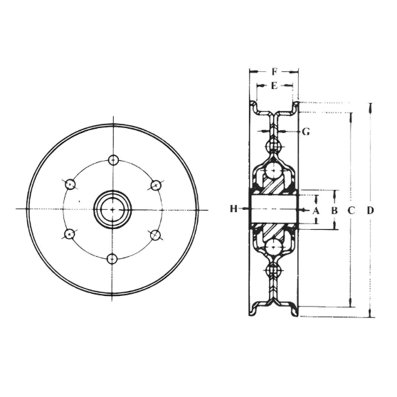 Aetna Bearing AG2613-A Flanged Belt Idler .516"/.522" Bore