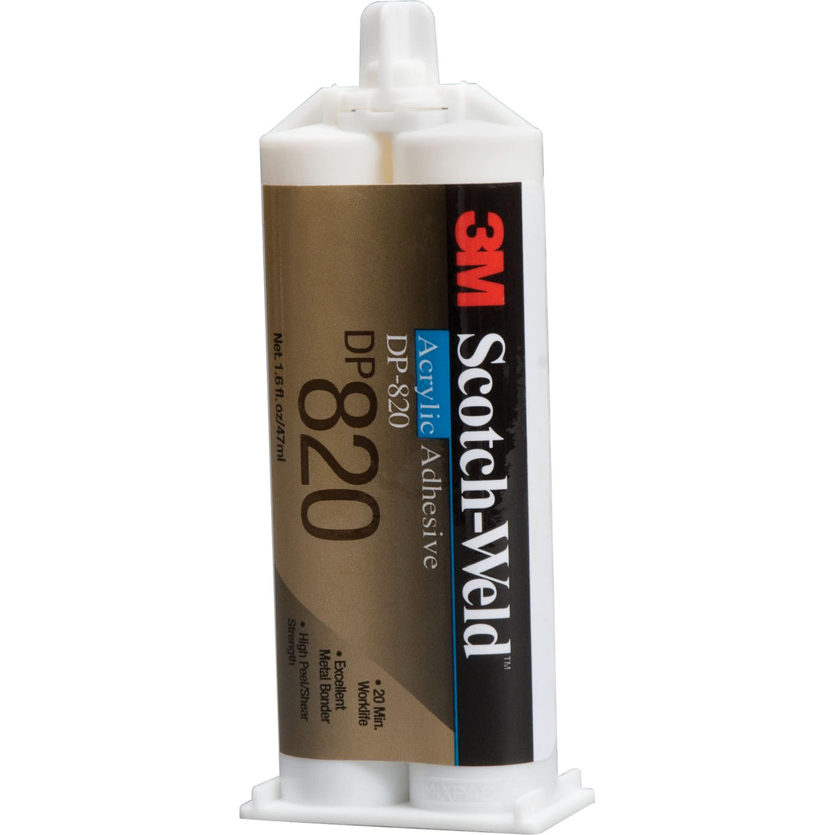 Scotch-Weld™ Acrylic Adhesive, Two-Part, Dual Cartridge, 1.6 fl. oz., Off-White