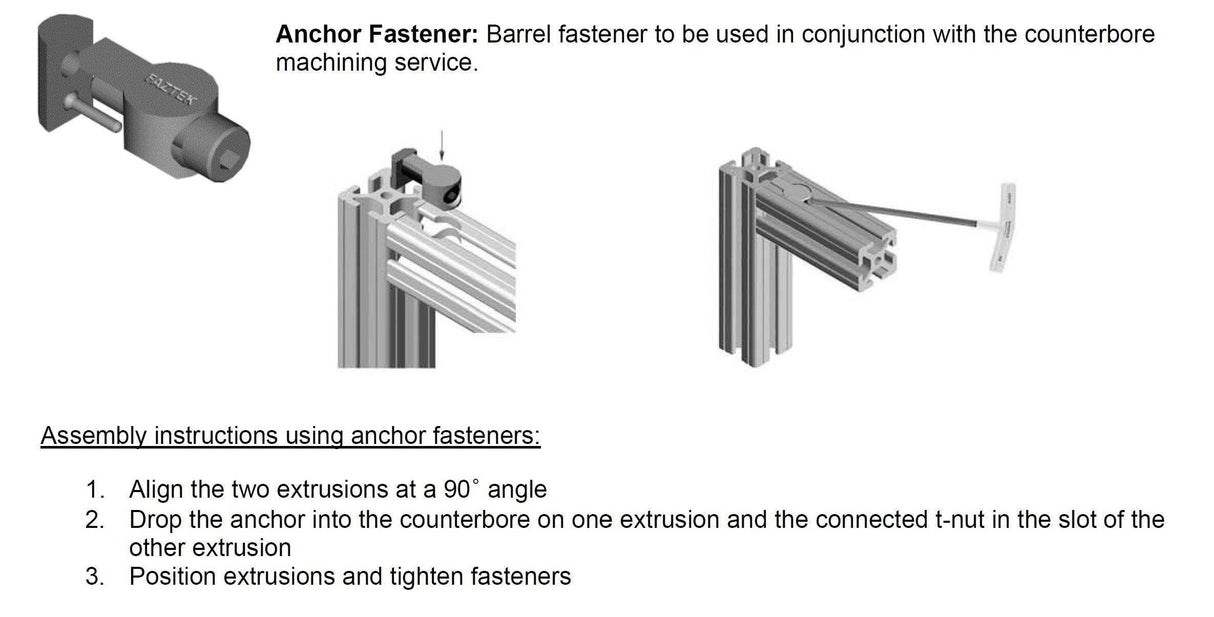 10 Series Short Double Anchor Fastener Assembly