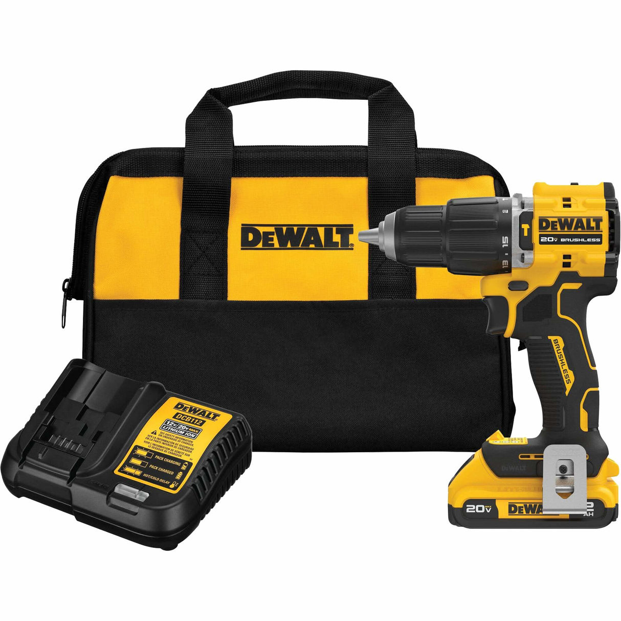 Atomic Compact Series™ Brushless Cordless Hammer Drill Kit, 1/2" Chuck, 20 V