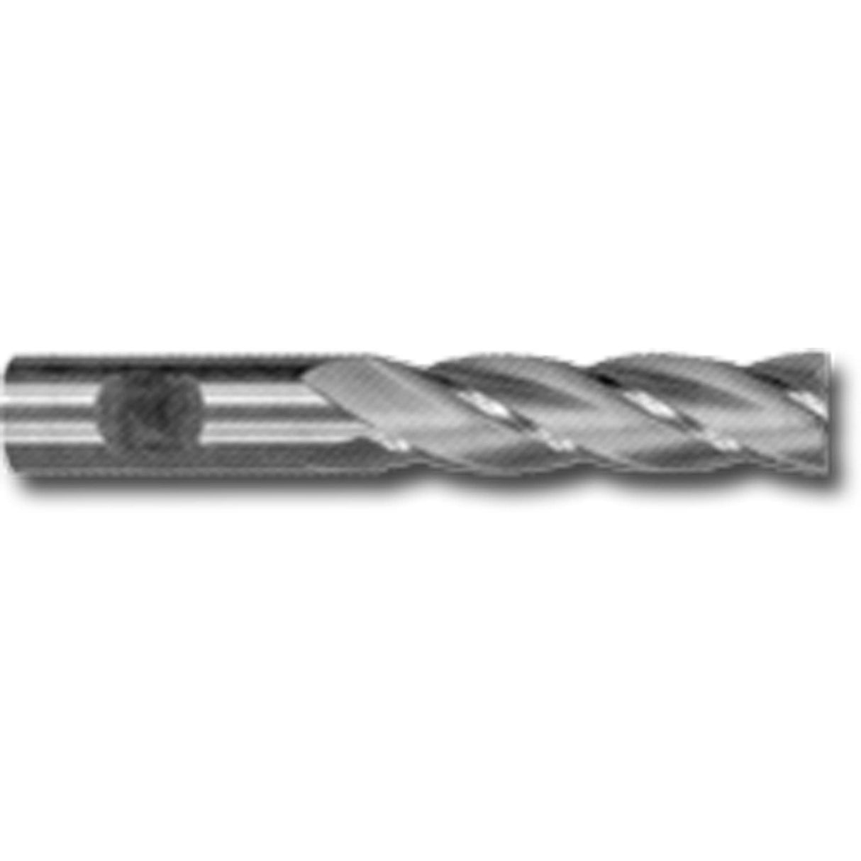 Weldon Shank Extra Long Series End Mill, 1-1/2" Dia., 4 Flutes, High Speed Steel