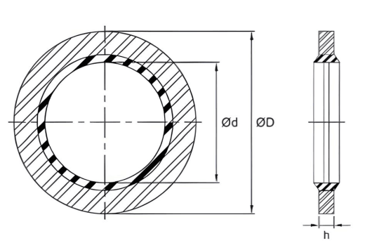 Bonded Seal 2.535" x 3.060" x 0.128" - Carbon Steel/Nitrile