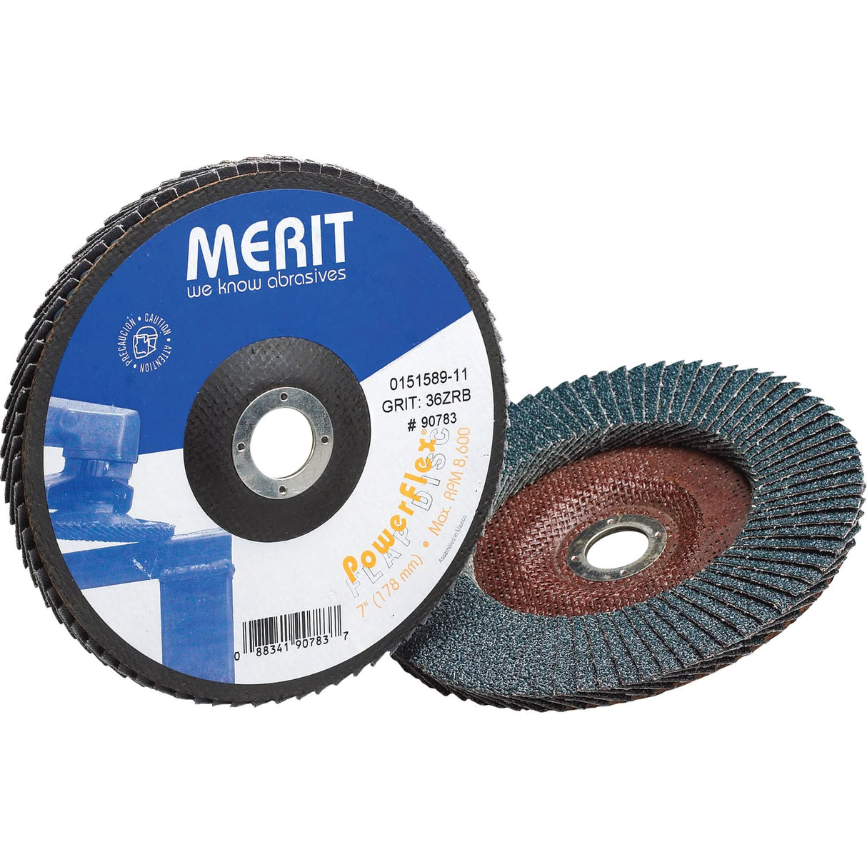 Flap Wheels, 4-1/2" x 7/8", Type 27, 60 Grit, Zirconium