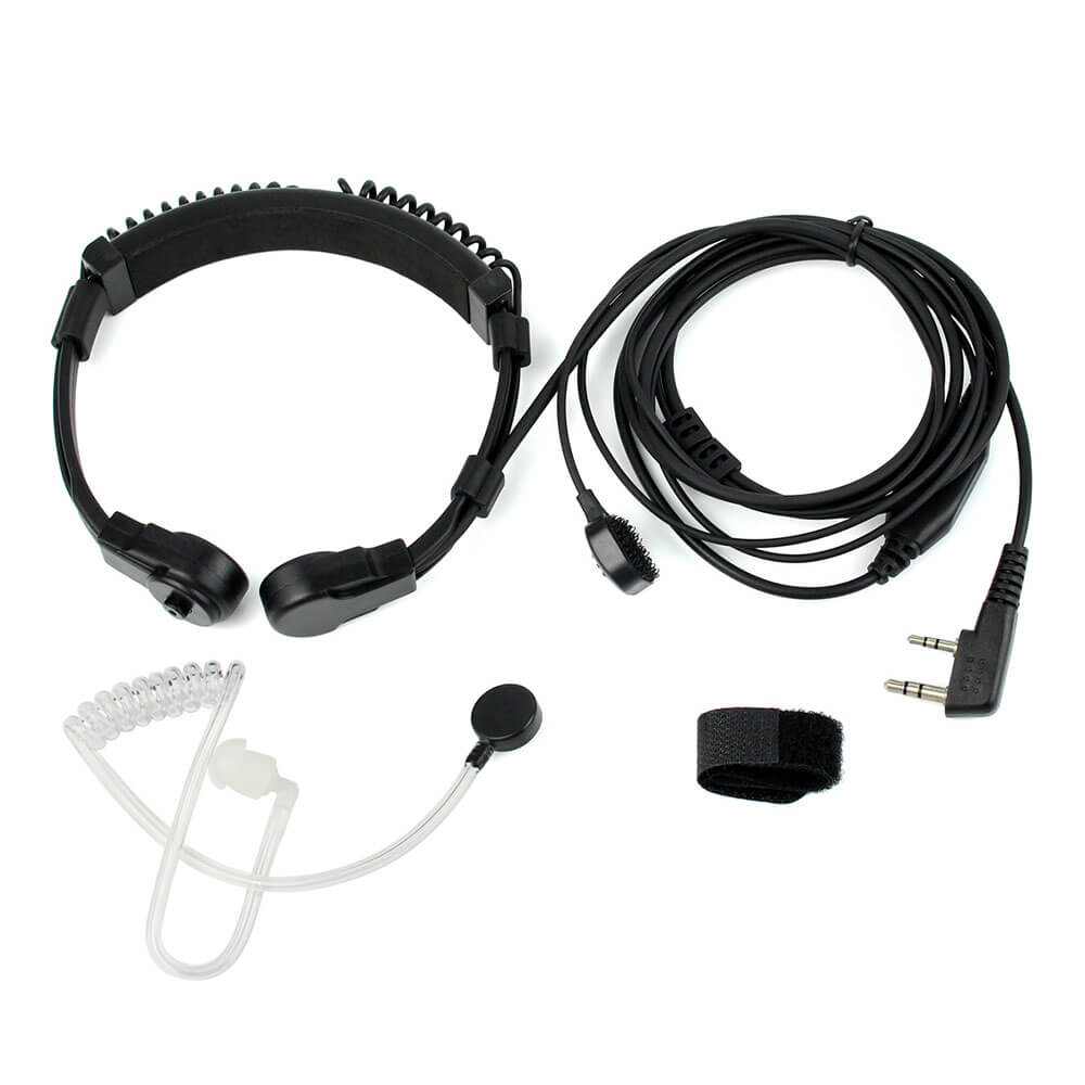 Microphone de gorge réglable et oreillette à tube acoustique Retevis ETK002 Premium (K1 2 broches)