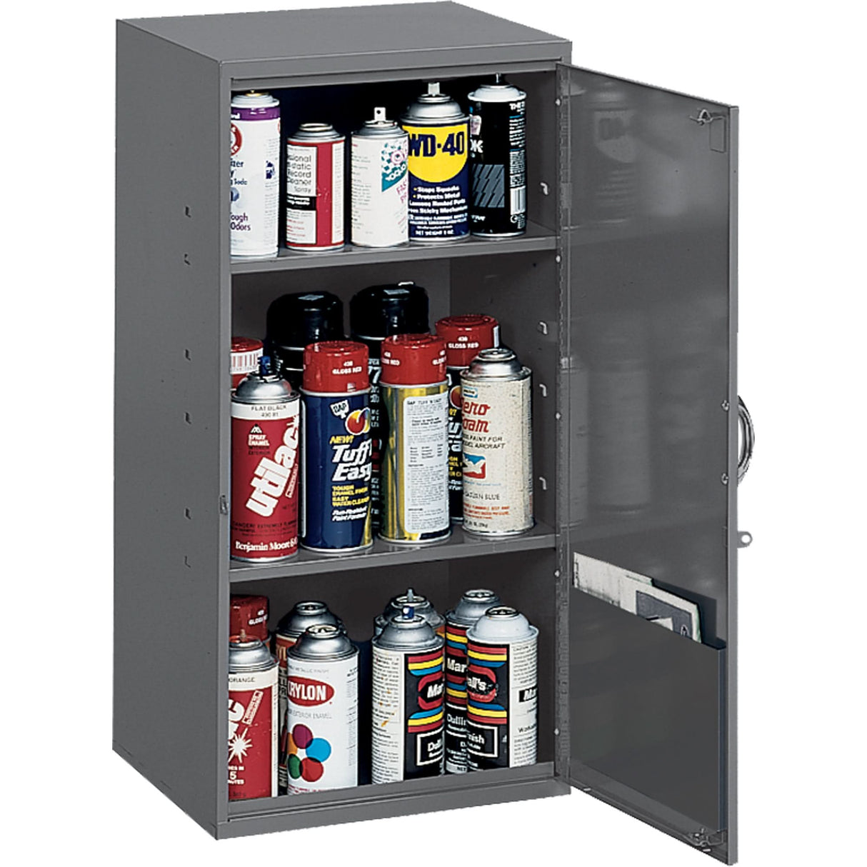 Utility Cabinet, Steel, 2 Shelves, 32-3/4" H x 19-7/8" W x 14-1/4" D, Grey