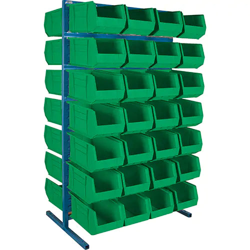 Double-Sided Stationary Bin Rack, 61" W x 56" D x 24" H, 56 Bins