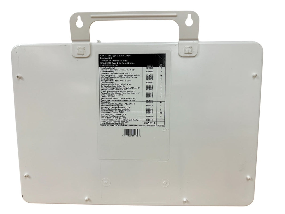 CSA Z1220 - 17 TYPE 2 LARGE FIRST AID KIT(51-100 Workers), Plastic Box