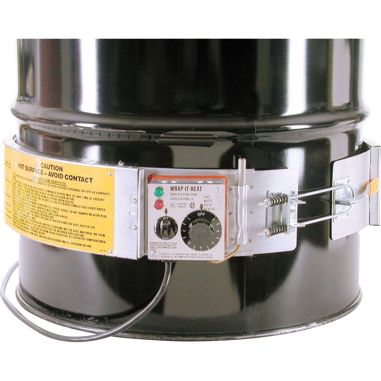 Thermostat Control Heaters, Steel Drums, 5 US gal (4.16 imp. Gal.), 60°F - 250°F, 120 V