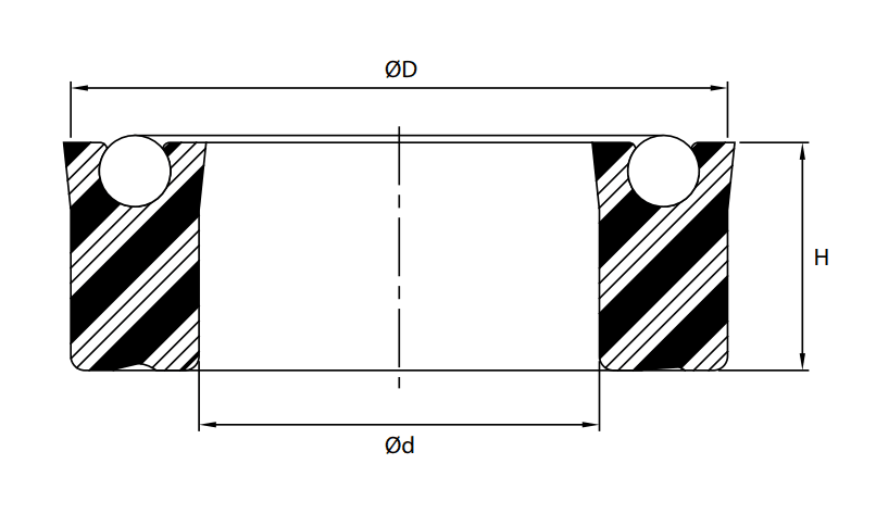 Deep Polypak® Rod/Piston U-Seal 6.500" x 7.000" x 0.562" - AU/NBR