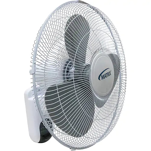 Wall Mount Oscillating Fan, Commercial, 16" Dia., 3 Speeds