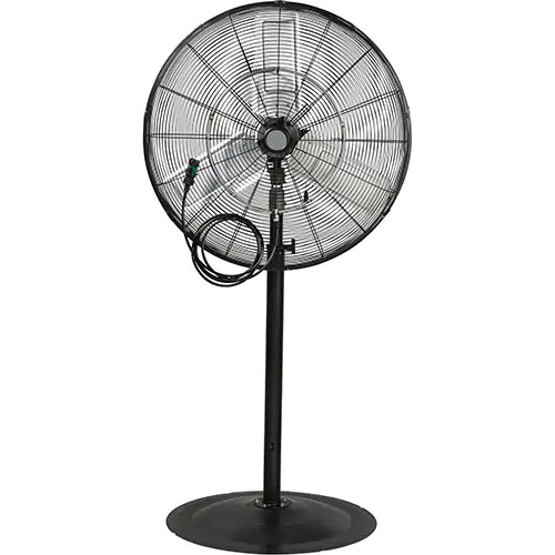 Outdoor Misting and Oscillating Pedestal Fan, Heavy-Duty, 3 Speed, 30" Diameter