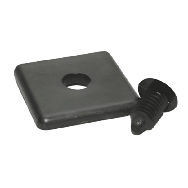 Embout 3,81 cm x 3,81 cm plastique noir avec fixation à emboîter | Rainure en T série 15